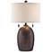 Franklin Iron Works Byron 27 1/2" Hammered Bronze Pull Chain Lamp
