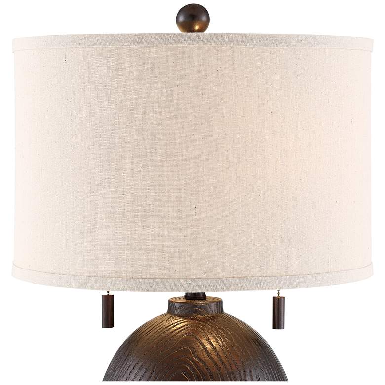 Image 4 Franklin Iron Works Byron 27 1/2" Hammered Bronze Pull Chain Lamp more views