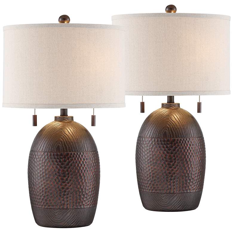 Image 2 Franklin Iron Works Byron 27 1/2" Pull Chain Table Lamps Set of 2