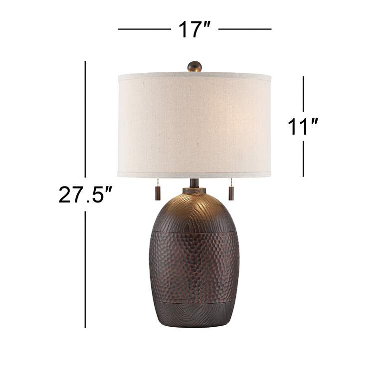 Image 7 Franklin Iron Works Byron 27 1/2 inch Pull Chain Table Lamps Set of 2 more views