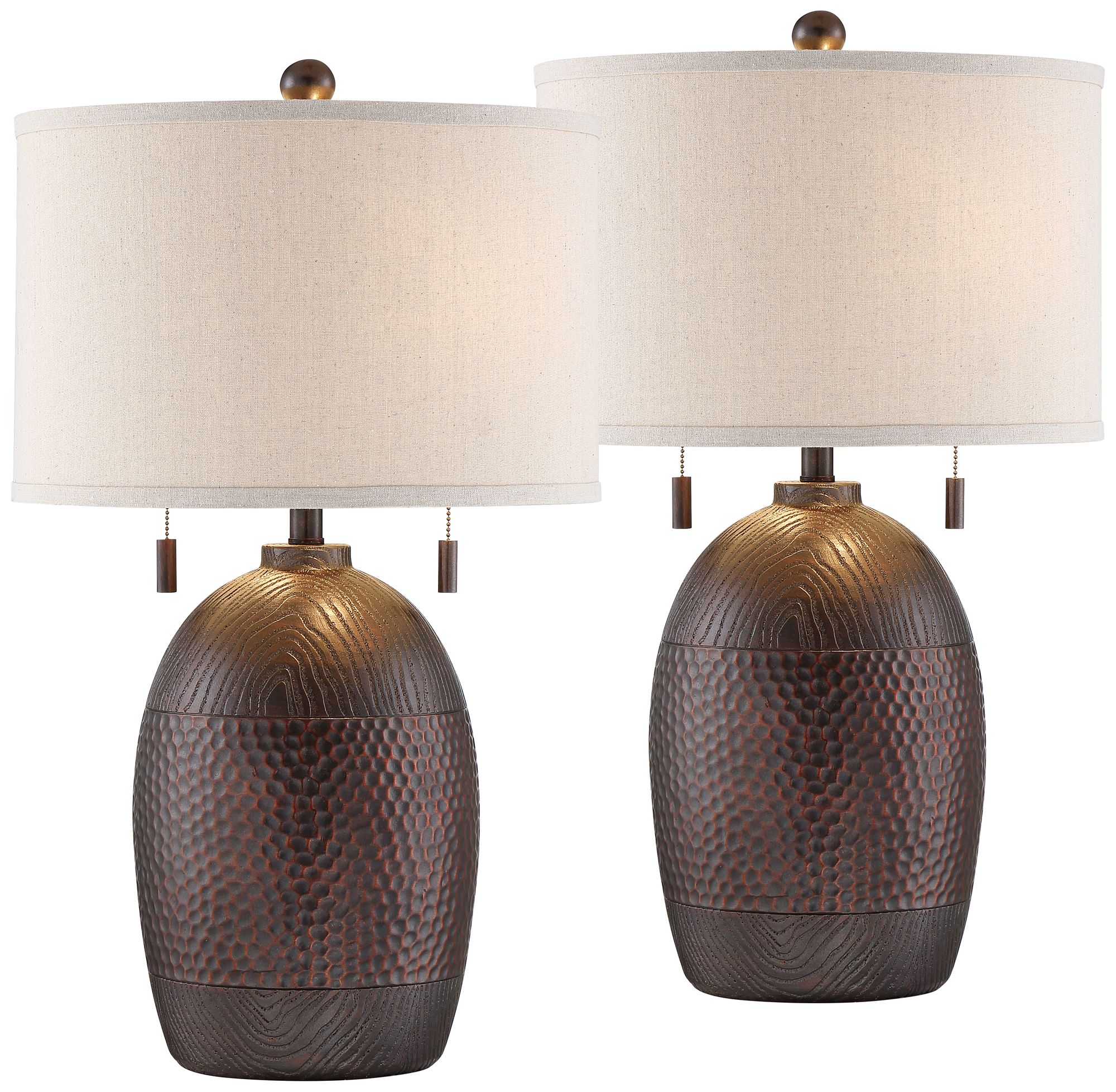 Franklin Iron Works Byron Pull Chain Table Lamps Set of 2 725T7