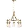 Franklin Iron Works Caleb 22 3/4" Gold Glass 5-Light Ring Chandelier