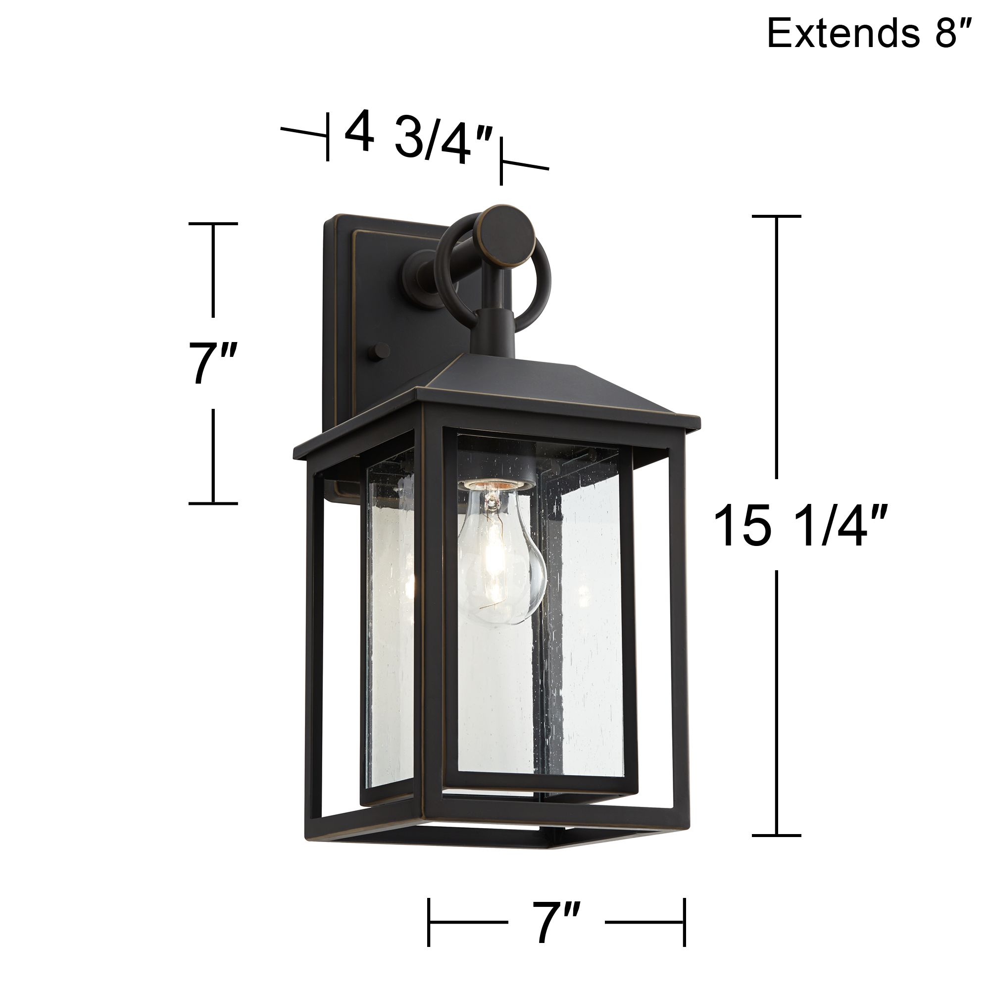 Franklin Iron Works Califa 15 1/4" Bronze Textured Glass Outdoor Light