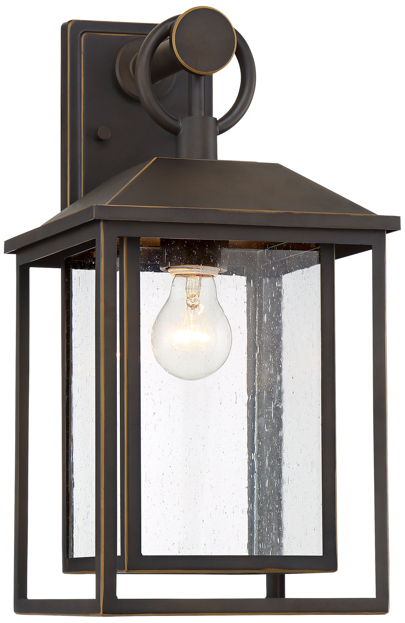 Franklin Iron Works Califa 18" Bronze Textured Glass Outdoor Wall Lt