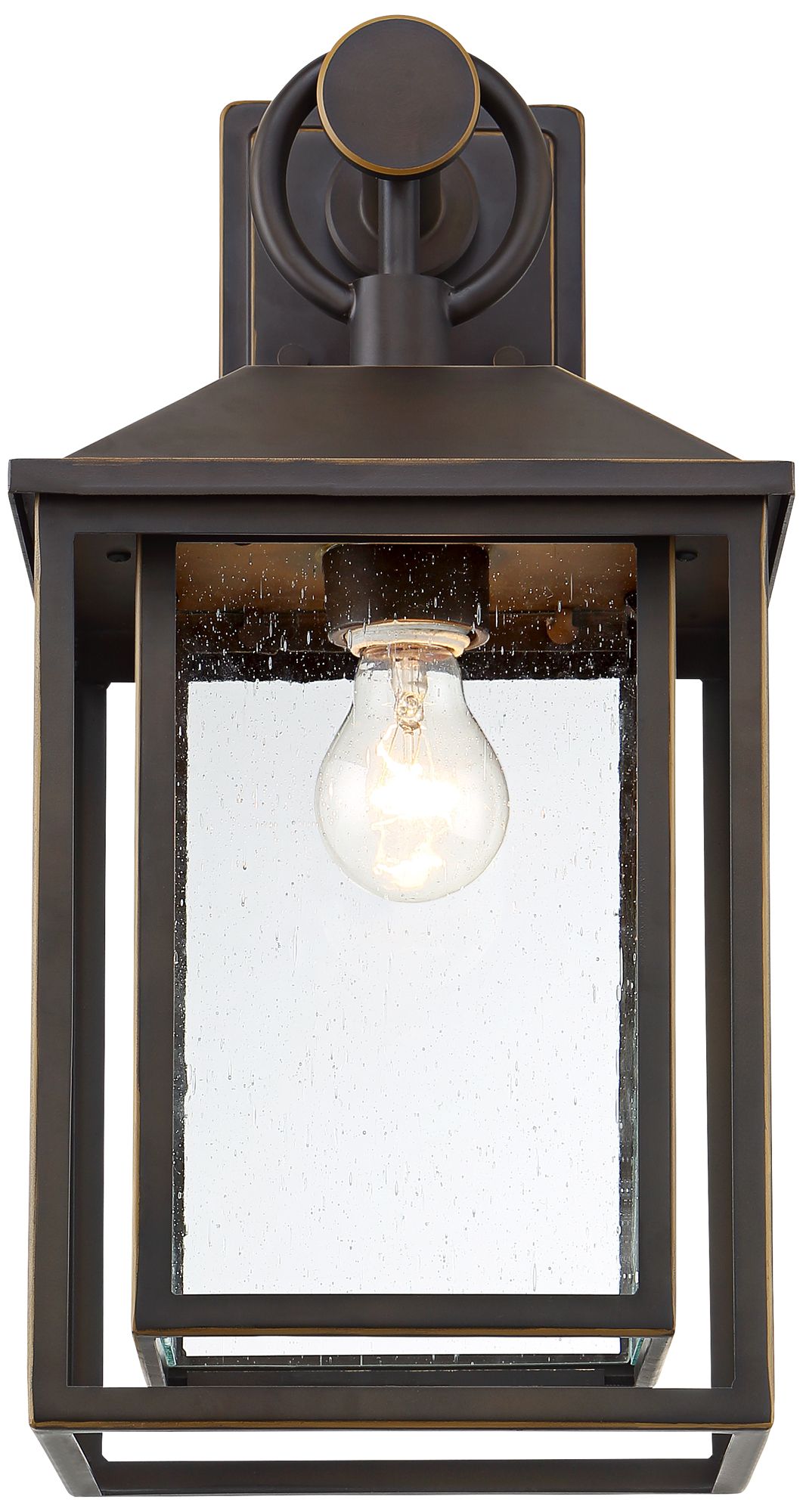 Image 7 Franklin Iron Works Califa 18" Bronze Textured Glass Outdoor Wall Lt more views