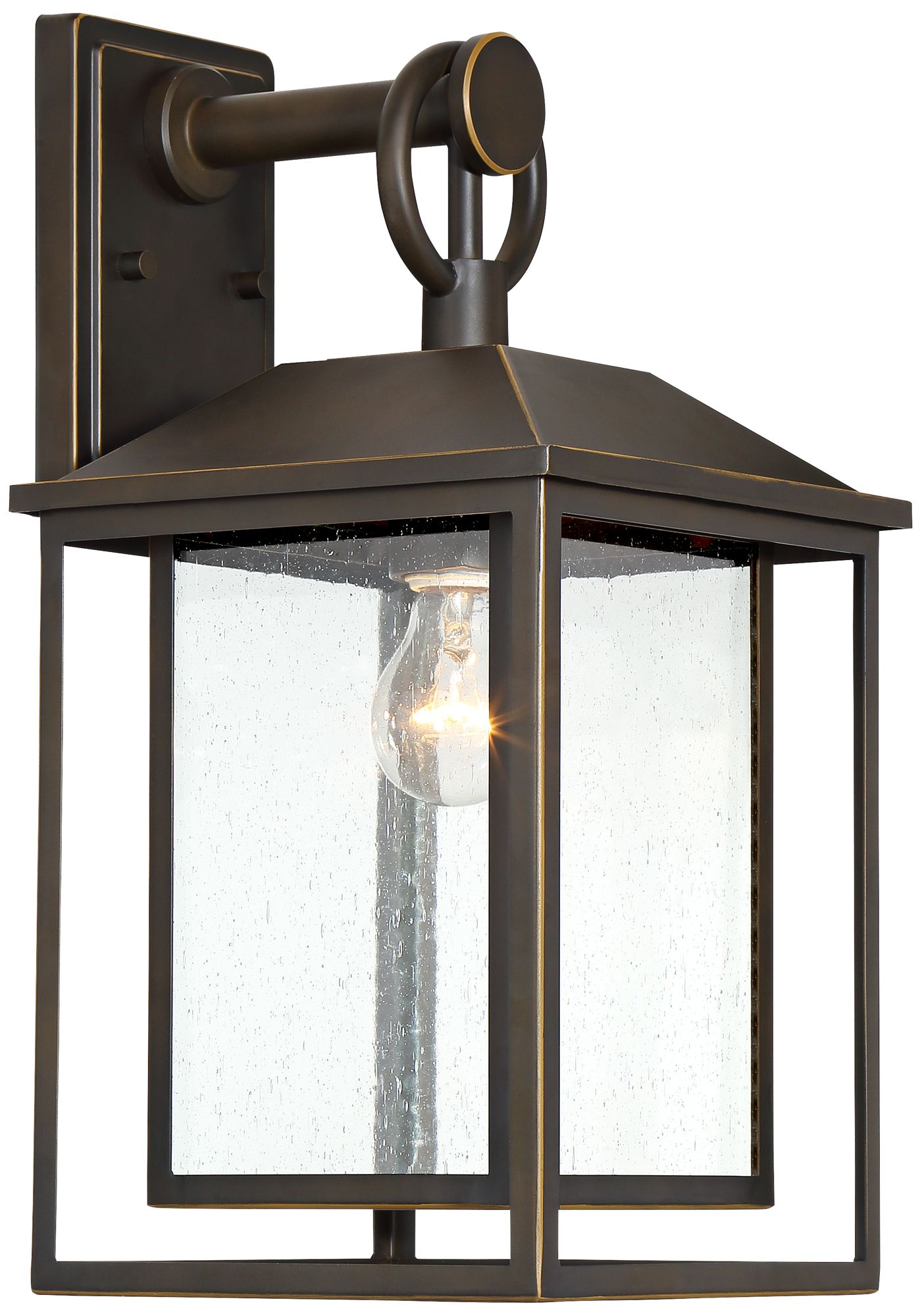 Franklin Iron Works Califa 18" Bronze Textured Glass Outdoor Wall Lt in scene