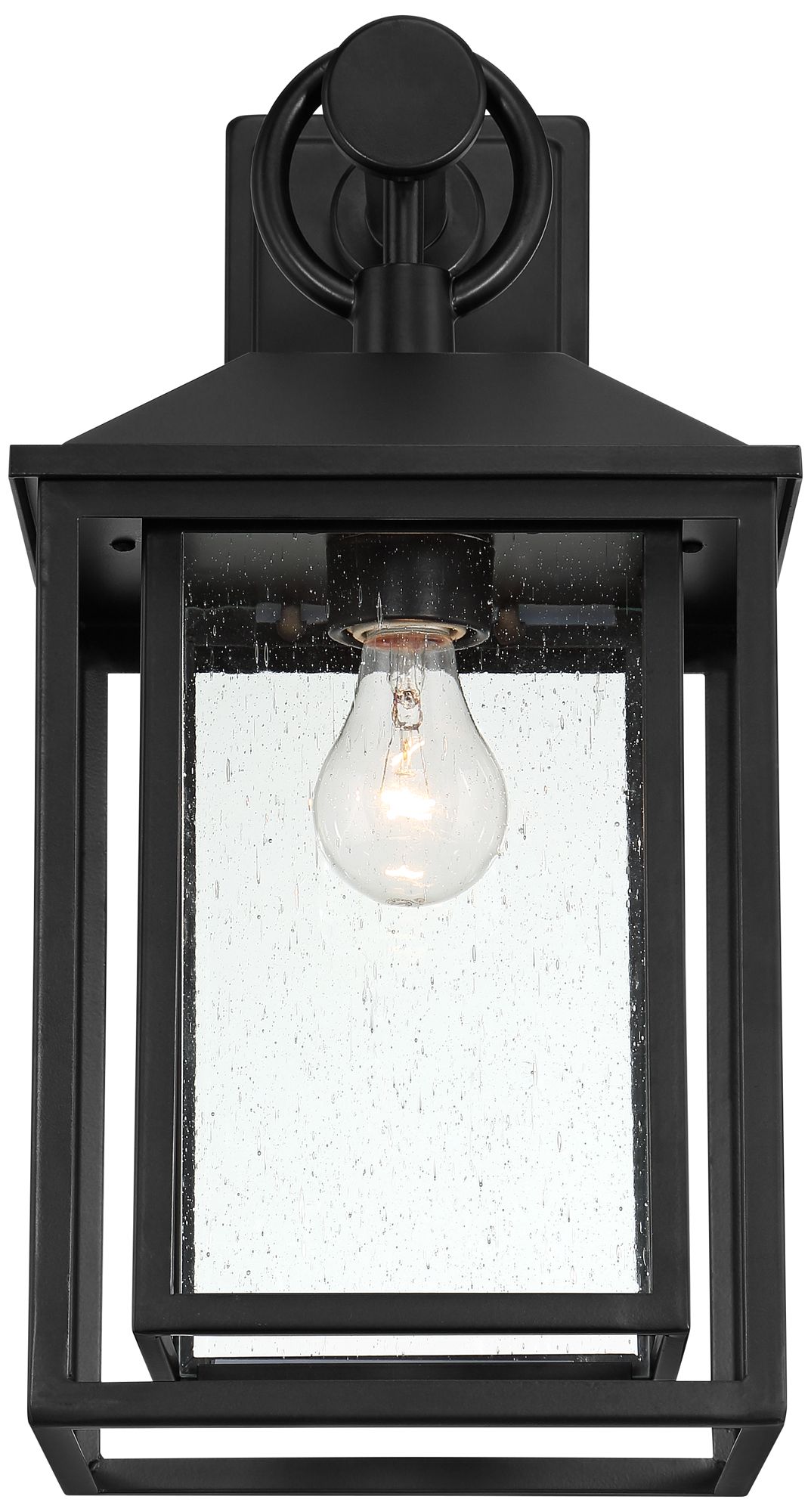 Image 4 Franklin Iron Works Califa 18"H Black Seedy Glass Outdoor Wall Light more views