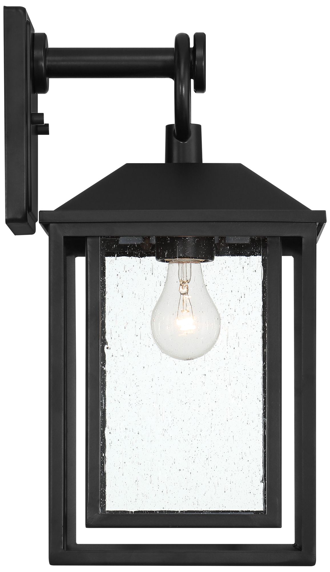 Image 7 Franklin Iron Works Califa 18"H Black Seedy Glass Outdoor Wall Light more views