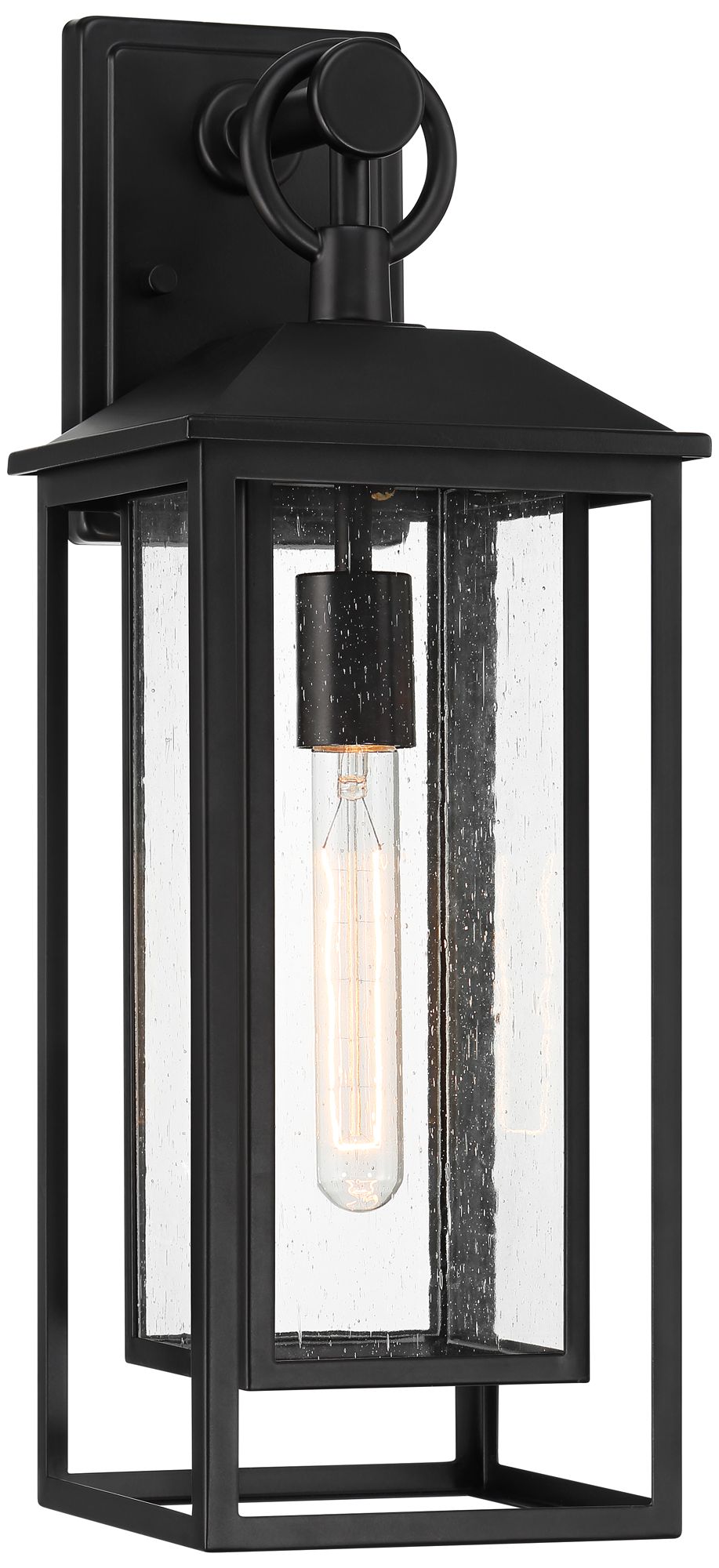 Image 3 Franklin Iron Works Califa 20"H Black and Clear Glass Outdoor Light
