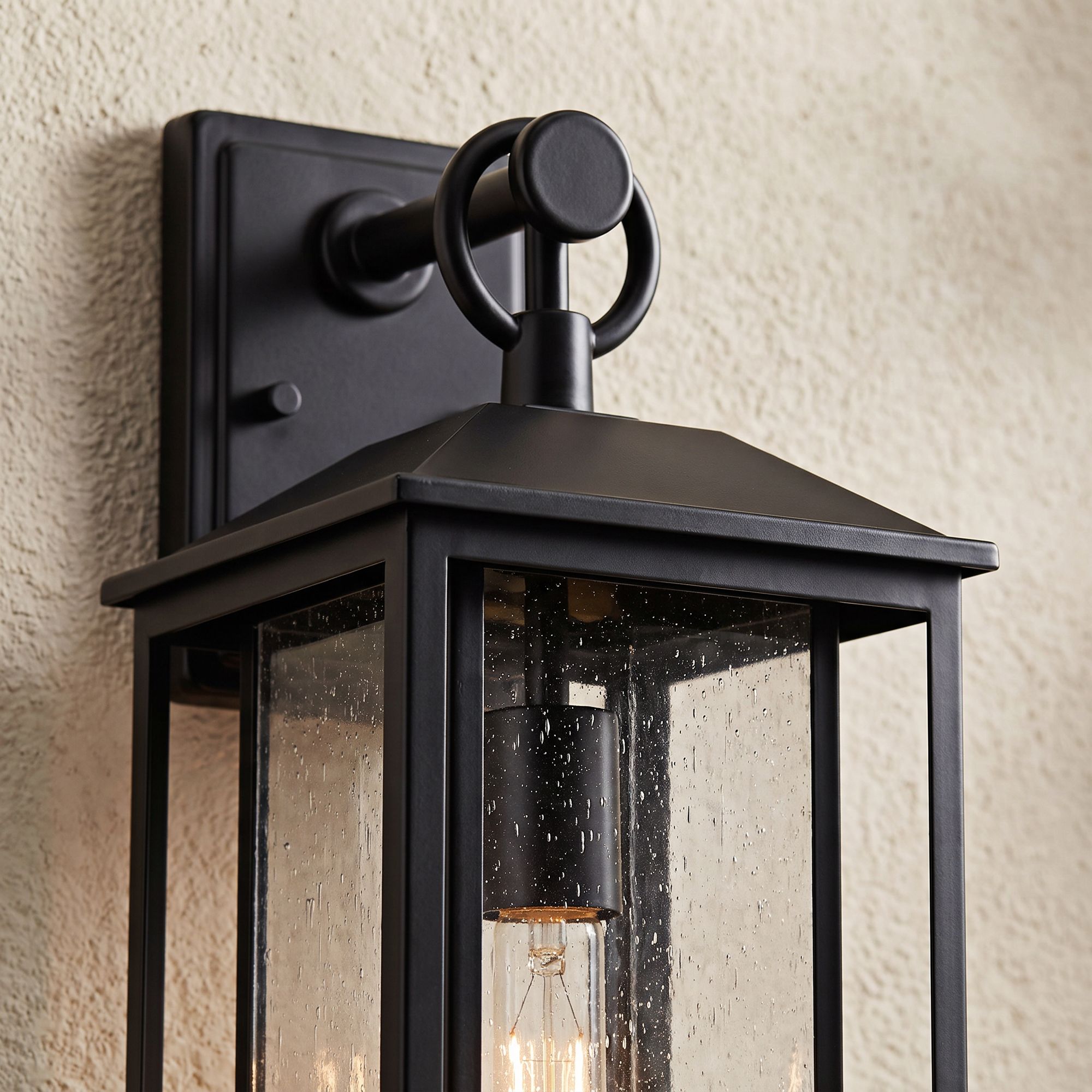 Image 4 Franklin Iron Works Califa 20"H Black and Clear Glass Outdoor Light more views