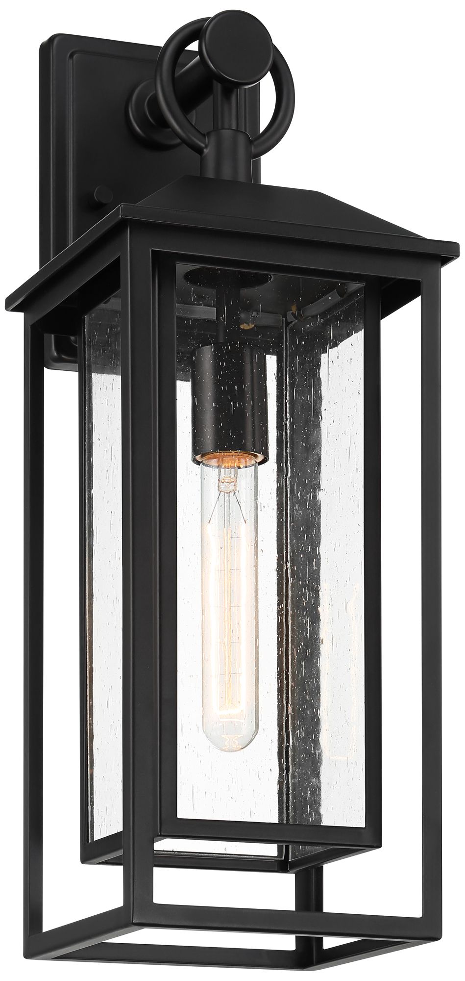 Franklin Iron Works Califa 20"H Black and Clear Glass Outdoor Light in scene