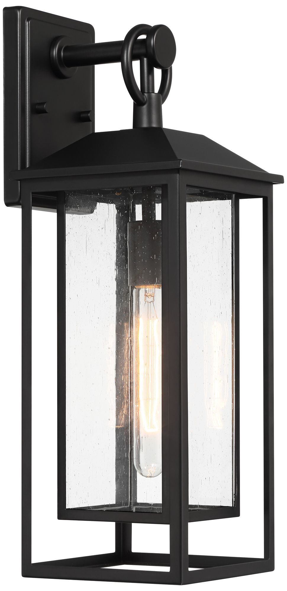 Franklin Iron Works Califa 20"H Black and Clear Glass Outdoor Light in scene