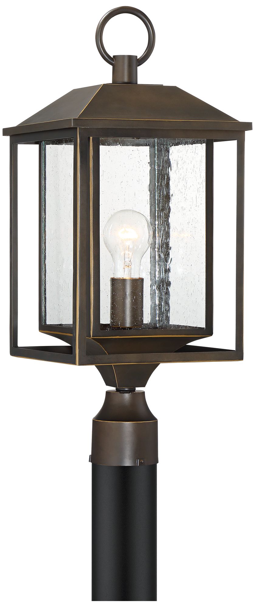Franklin Iron Works Califa 21 1/2"H Bronze Textured Glass Post Light