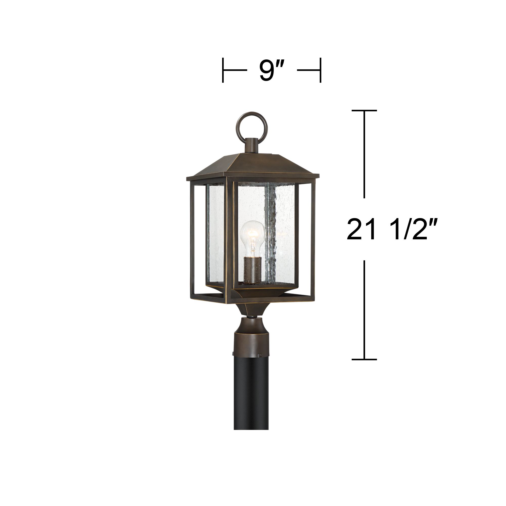 Image 6 Franklin Iron Works Califa 21 1/2"H Bronze Textured Glass Post Light more views