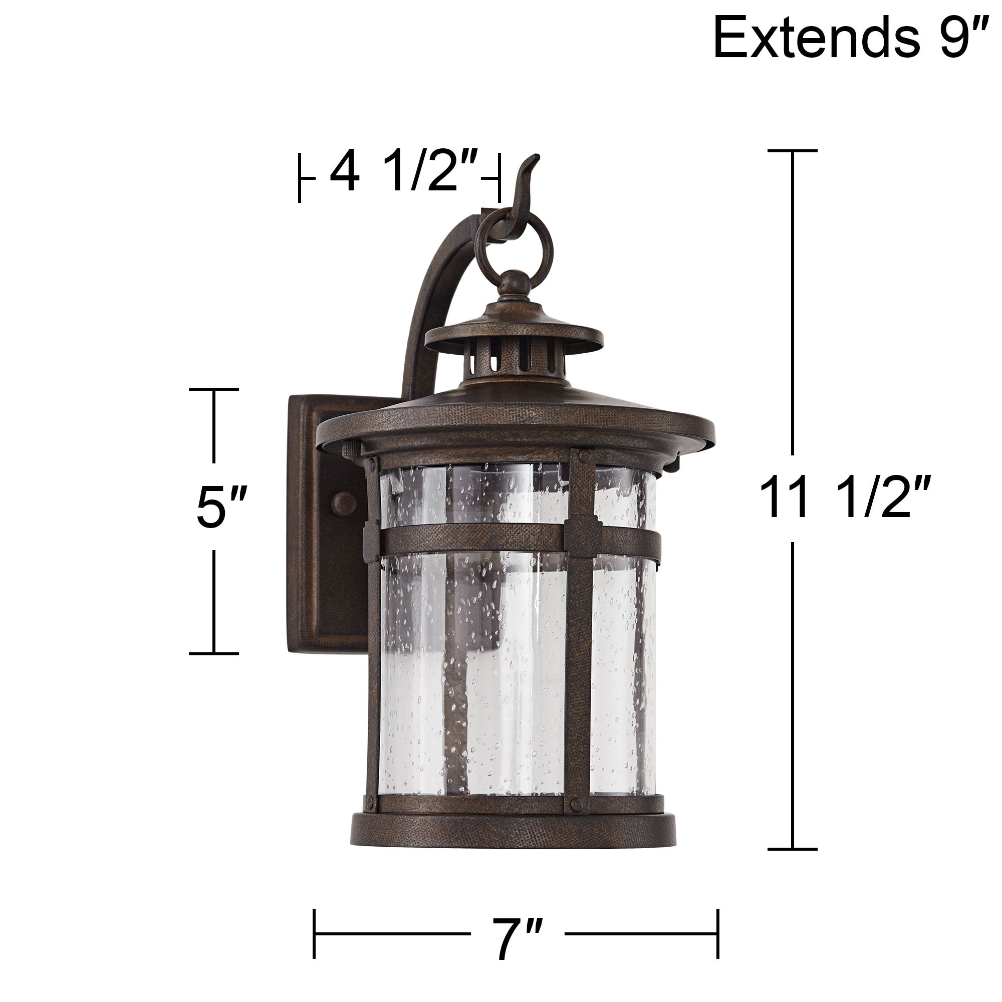 Image 7 Franklin Iron Works Callaway 11 1/2" Rustic Bronze LED Outdoor Light more views