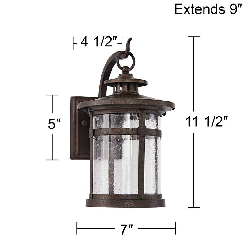 Image 7 Franklin Iron Works Callaway 11 1/2" Rustic Bronze LED Outdoor Light more views