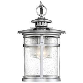Image5 of Franklin Iron Works Callaway 11 3/4" High Chrome Lantern Outdoor Light more views