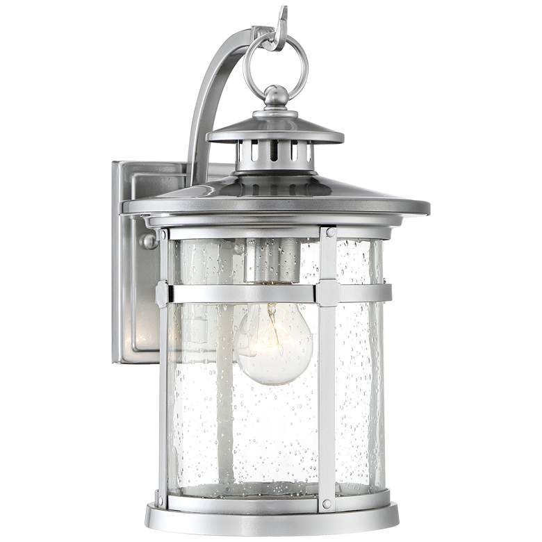 Image 1 Franklin Iron Works Callaway 11 3/4" High Chrome Lantern Wall Sconce