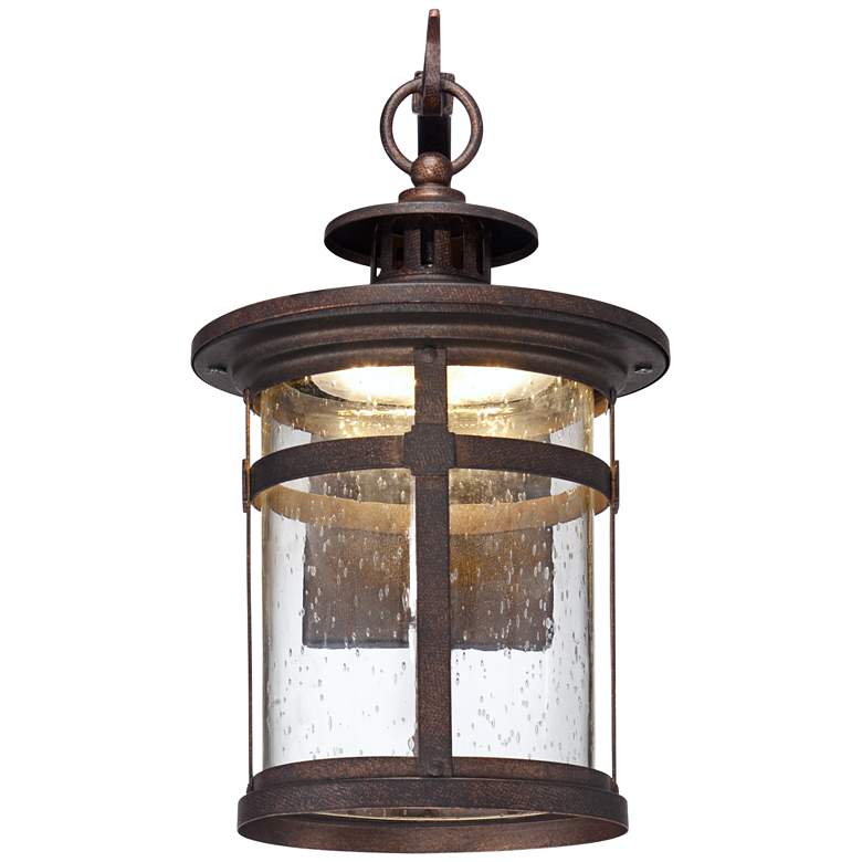 Image 7 Franklin Iron Works Callaway 14 1/2" Bronze LED Lantern Outdoor Light more views