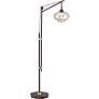 3_Franklin Iron Works Calyx 66" Cognac Glass and Bronze LED Floor Lamp