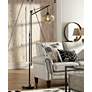 2_Franklin Iron Works Calyx 66" Cognac Glass and Bronze LED Floor Lamp