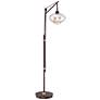6_Franklin Iron Works Calyx 66" Cognac Glass and Bronze LED Floor Lamp more views