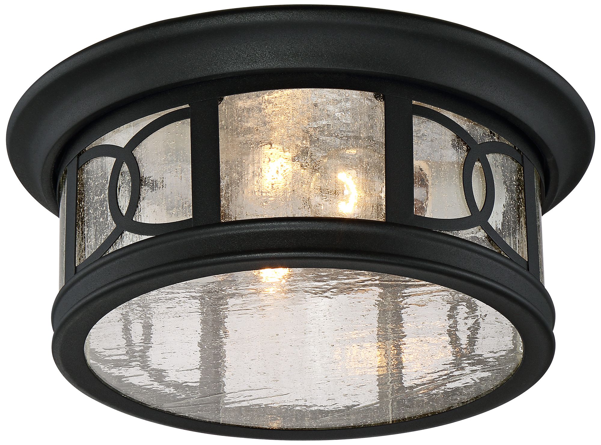 Image 5 Franklin Iron Works Capistrano 12" Black 2-Light Outdoor Ceiling Light more views