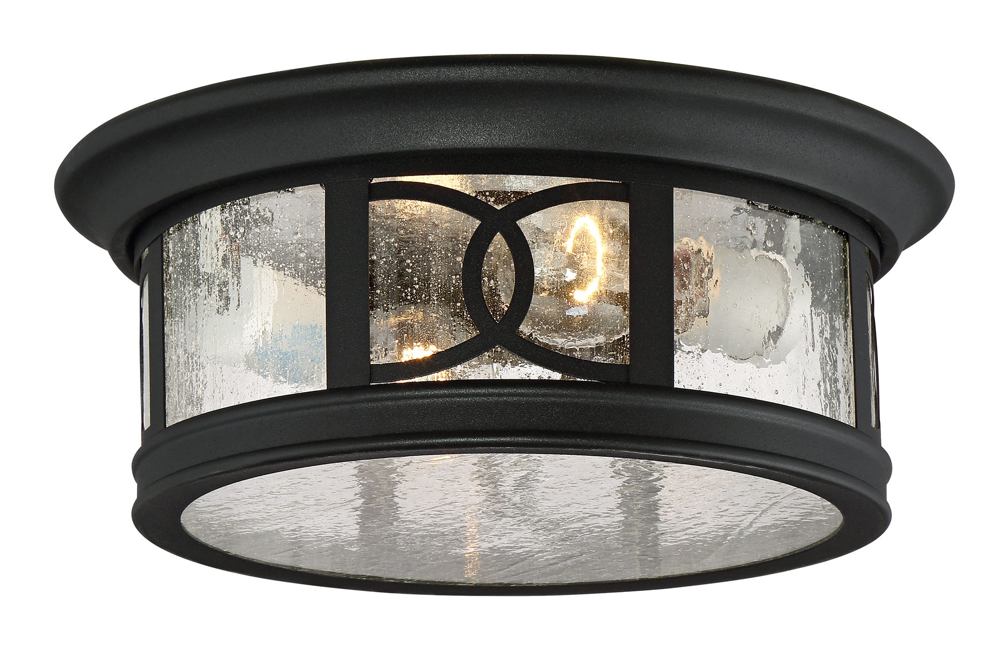 Image 7 Franklin Iron Works Capistrano 12" Black 2-Light Outdoor Ceiling Light more views