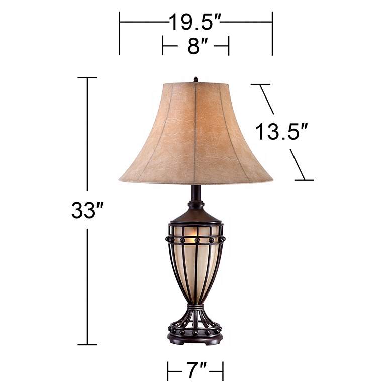 Image 7 Franklin Iron Works Cardiff 33" Night Light Urn Table Lamps Set of 2 more views
