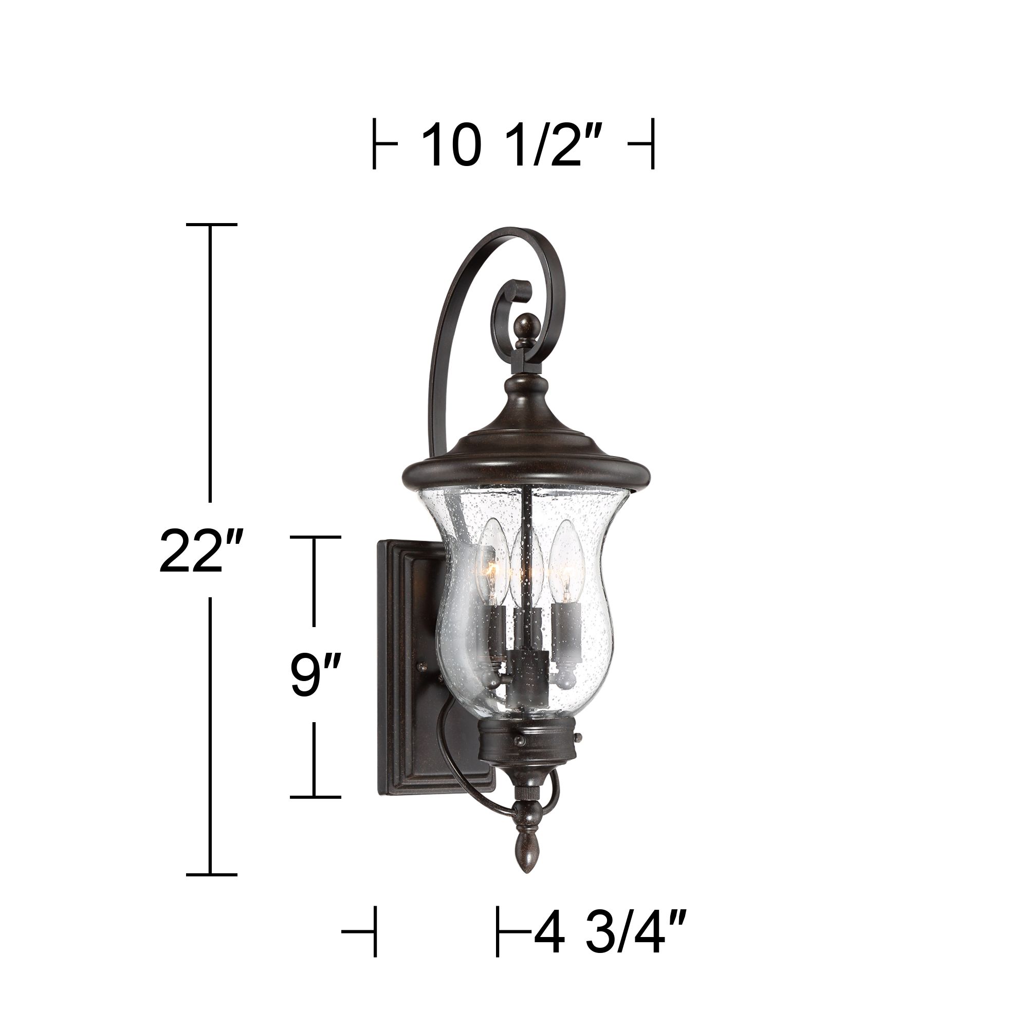 Franklin Iron Works Carriage 22" High Bronze LED Outdoor Wall Light