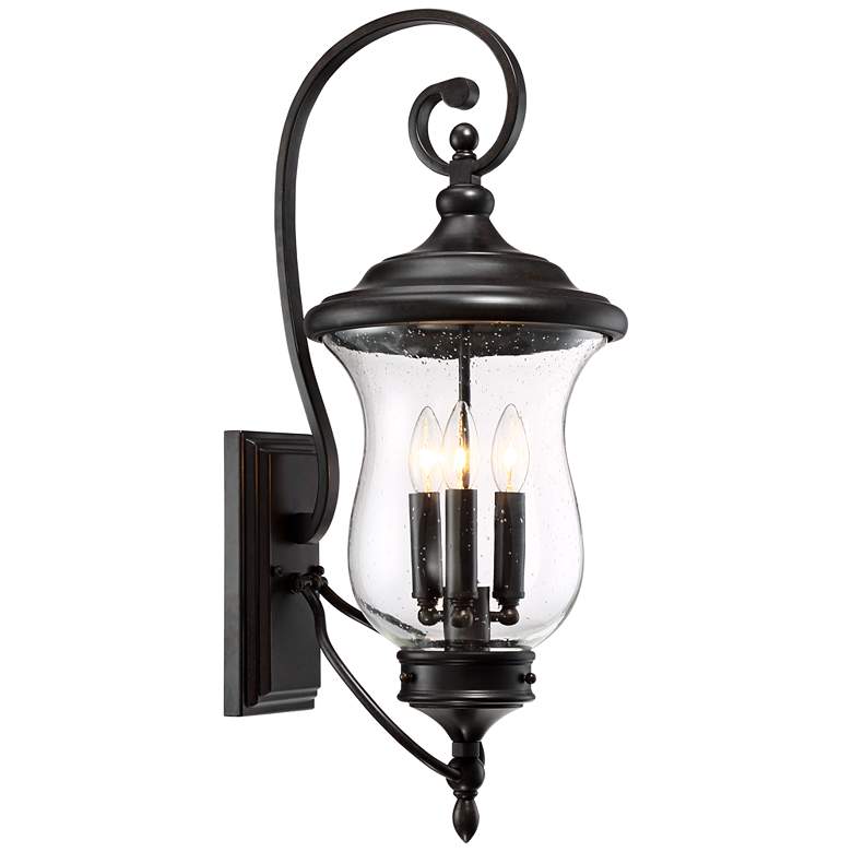 Image 2 Franklin Iron Works Carriage 26 3/4" Bronze 3-Light Outdoor Wall Light