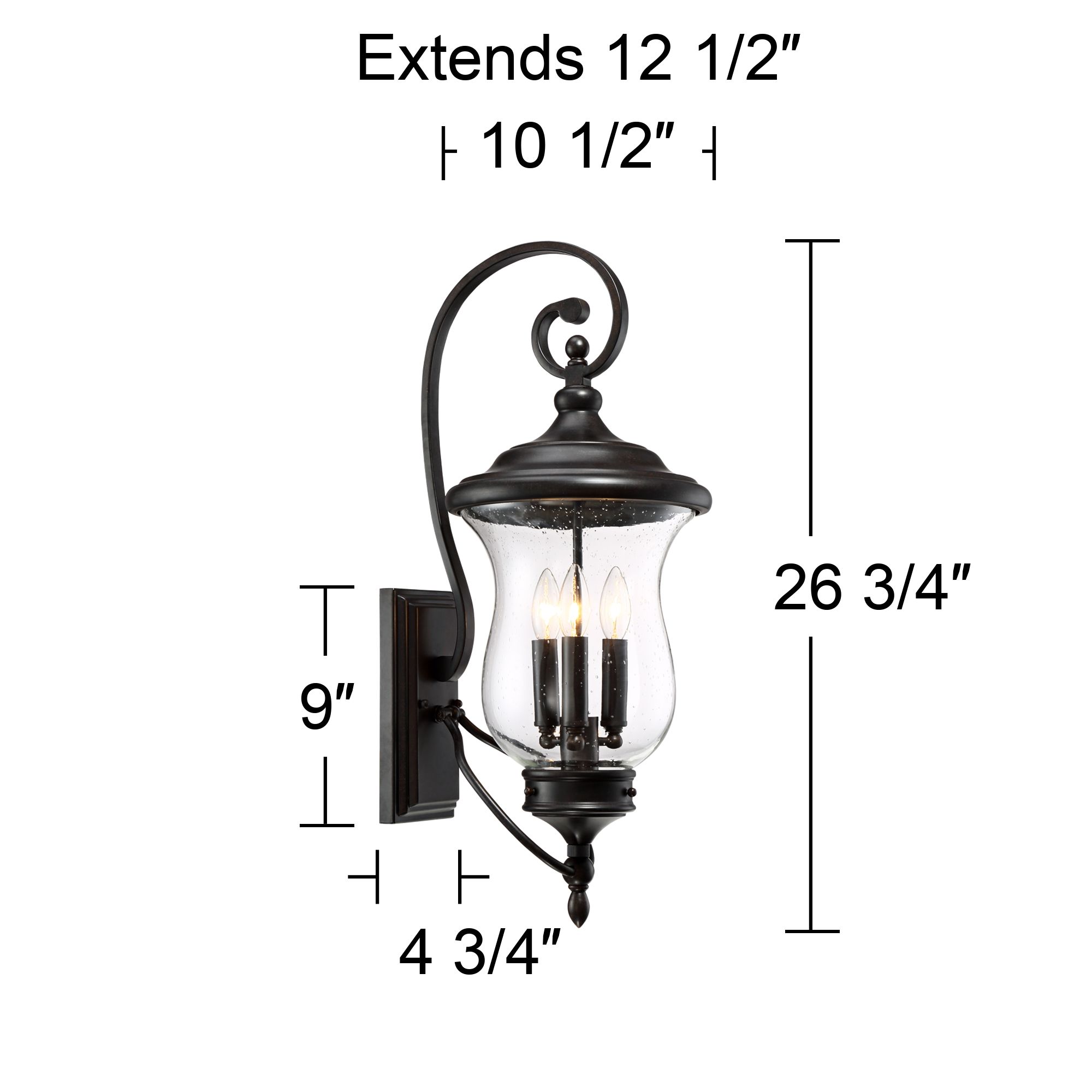 Franklin Iron Works Carriage 26 3/4" Bronze 3-Light Outdoor Wall Light