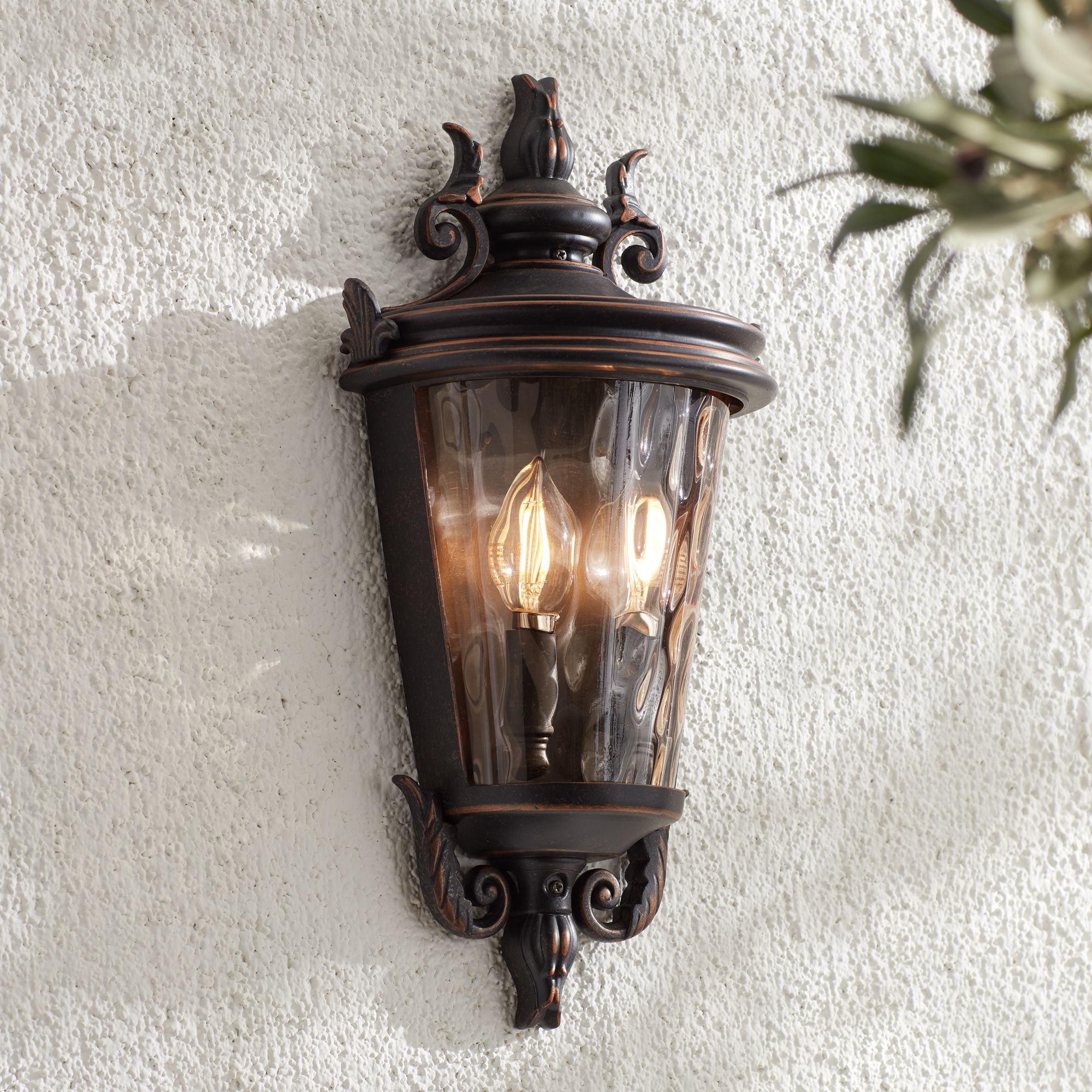 Image 7 Franklin Iron Works Casa Marseille 17" Veranda Bronze Outdoor Wall Lt more views