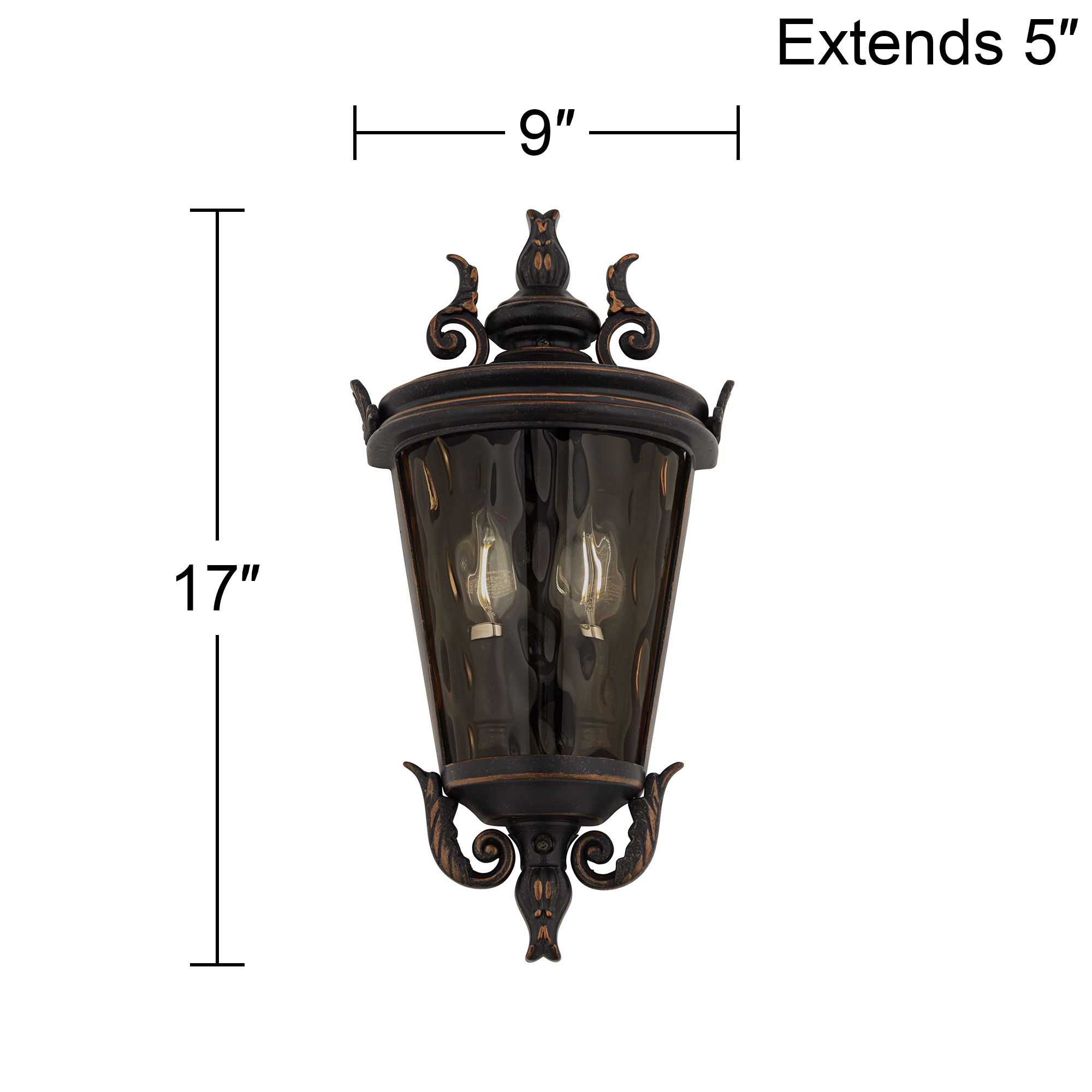 Franklin Iron Works Casa Marseille 17" Veranda Bronze Outdoor Wall Lt