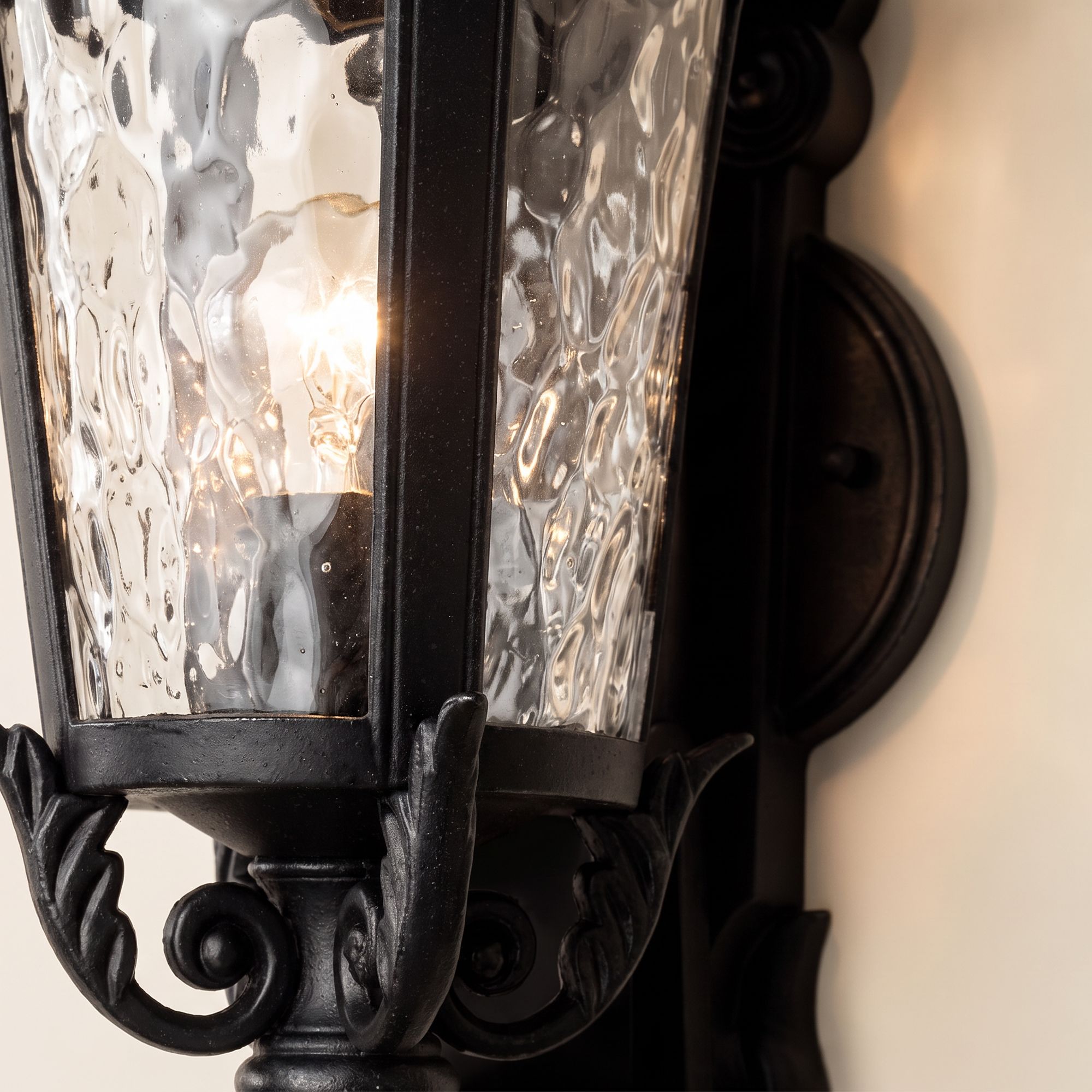 Image 4 Franklin Iron Works Casa Marseille 19" Black Scroll Outdoor Wall Light more views