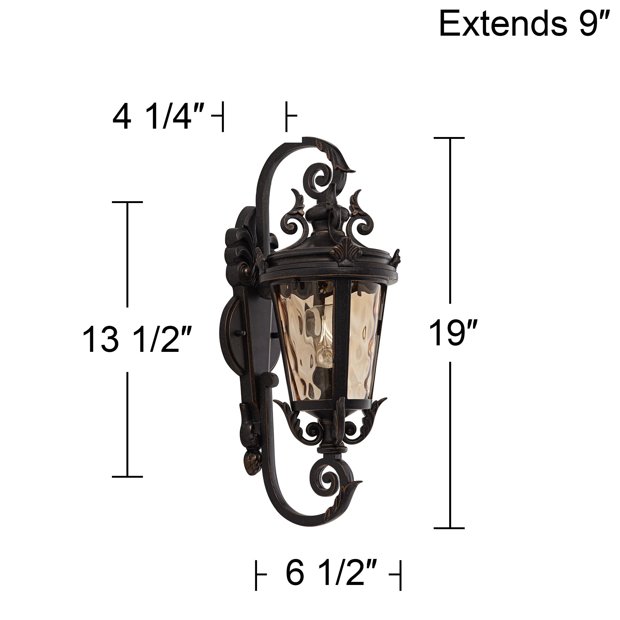 Franklin Iron Works Casa Marseille 19" Bronze Scroll Outdoor Wall Lt in scene