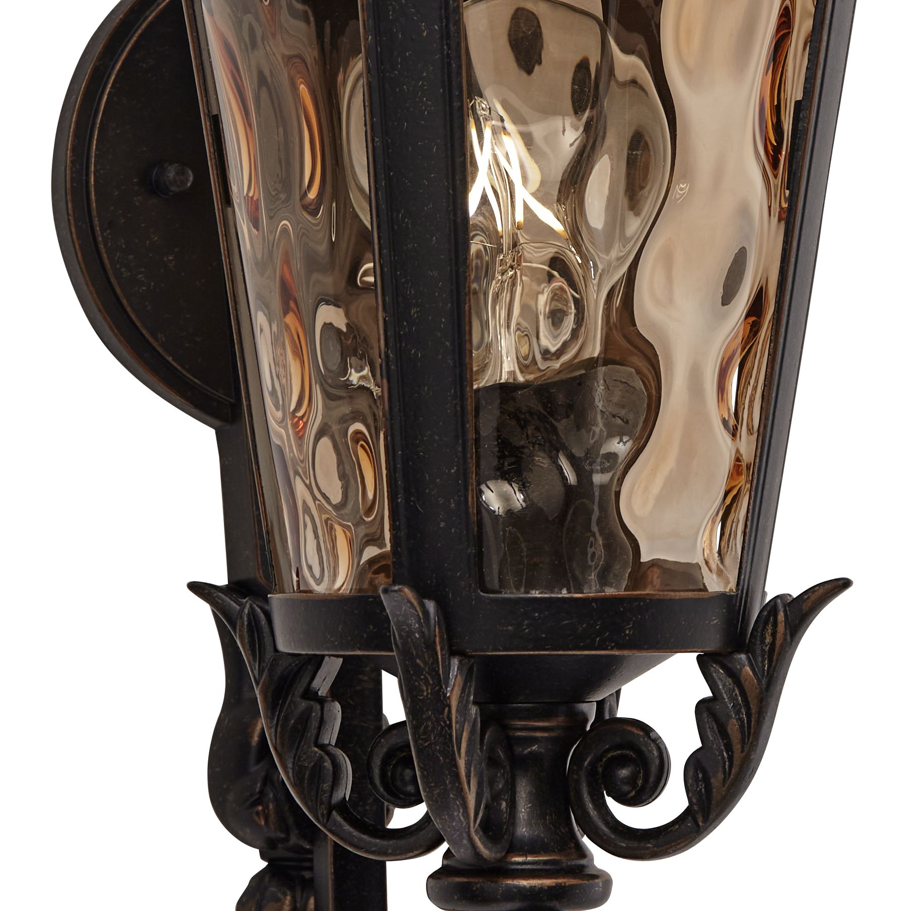Franklin Iron Works Casa Marseille 19" Bronze Scroll Outdoor Wall Lt in scene