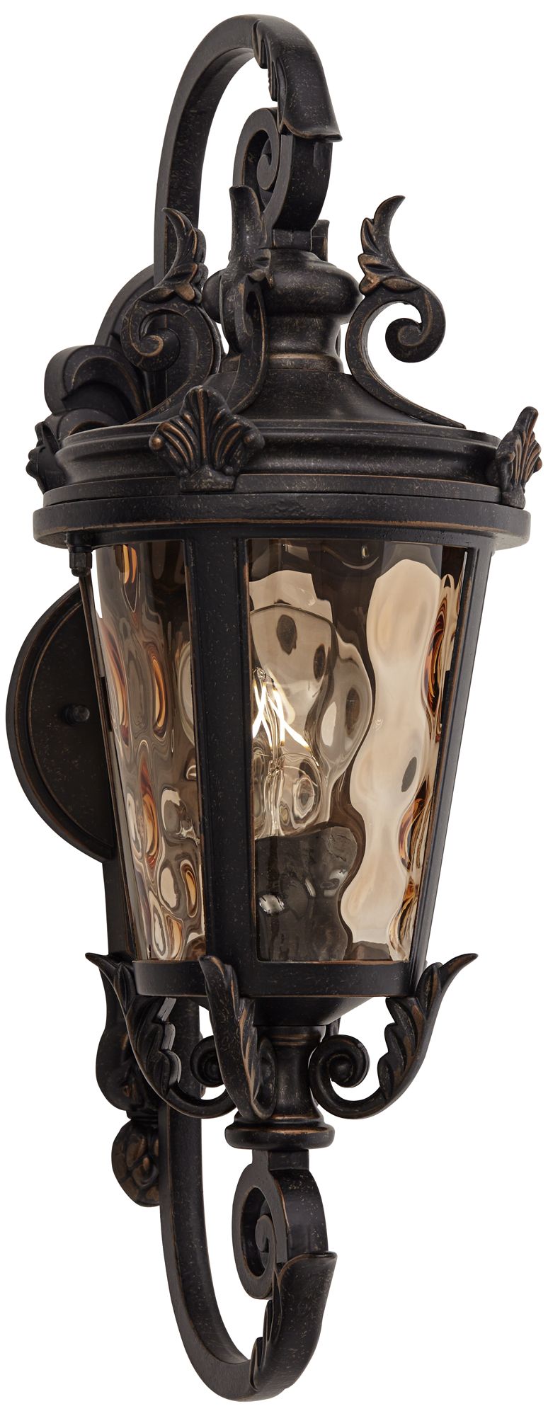 Franklin Iron Works Casa Marseille 19" Bronze Scroll Outdoor Wall Lt in scene
