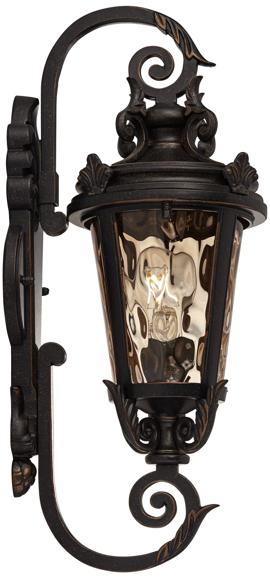 Franklin Iron Works Casa Marseille 19" Bronze Scroll Outdoor Wall Lt in scene
