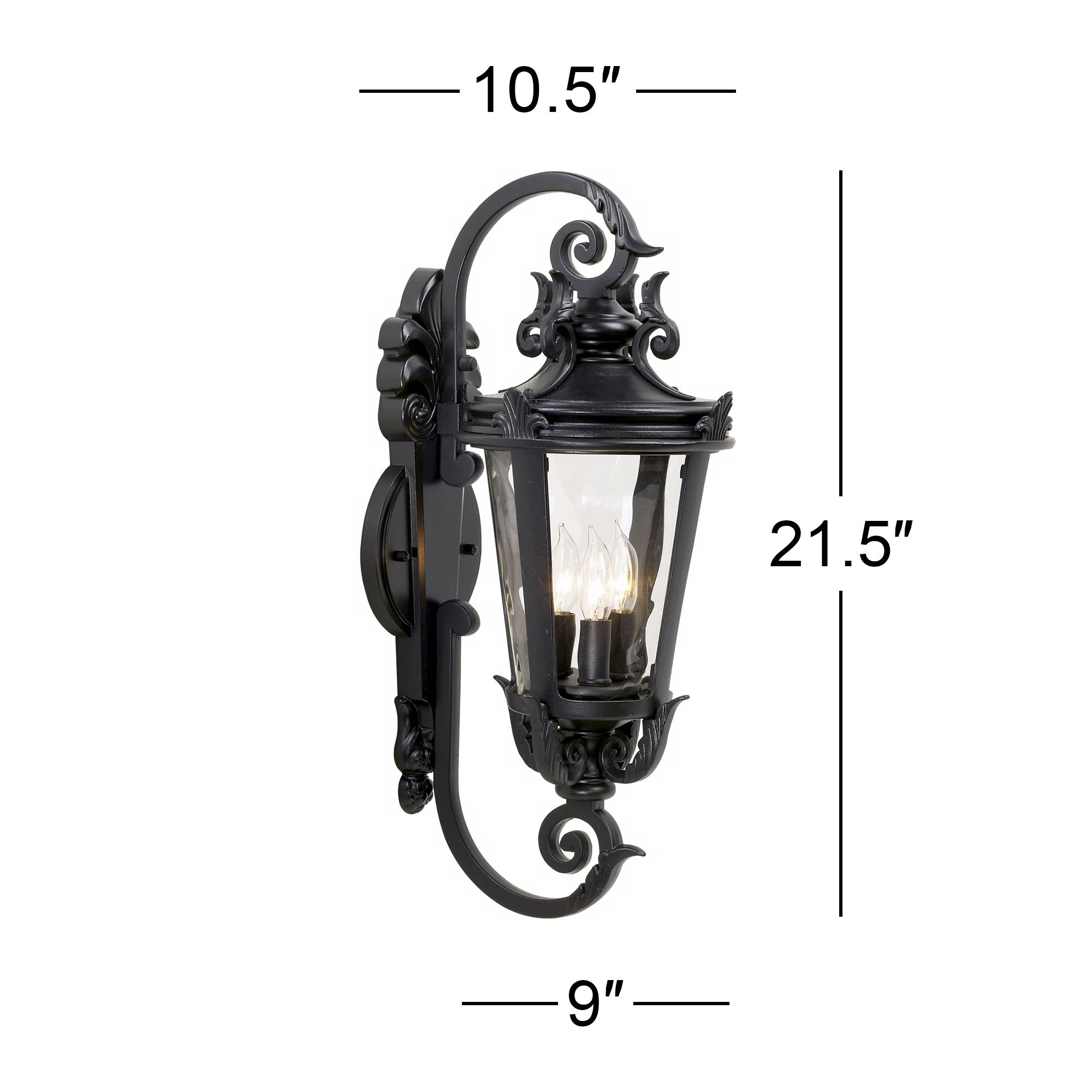 Franklin Iron Works Casa Marseille™ 21 1/2"H Black Outdoor Wall in scene