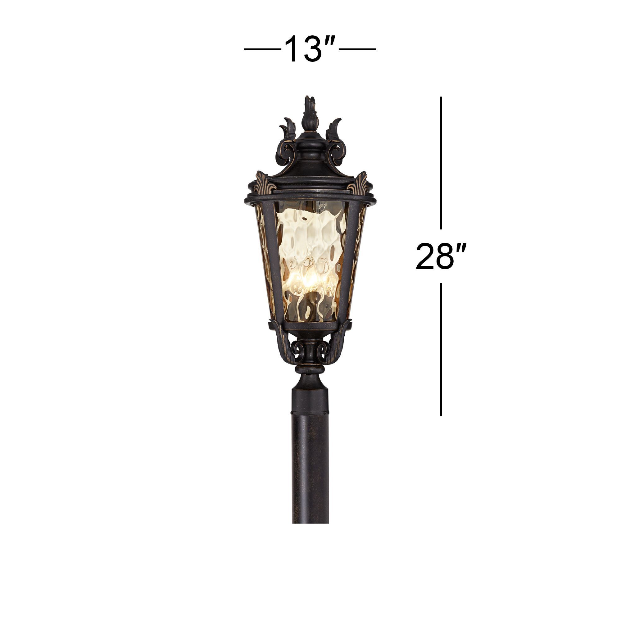 Franklin Iron Works Casa Marseille 28" Bronze 4-Lt Outdoor Post Light