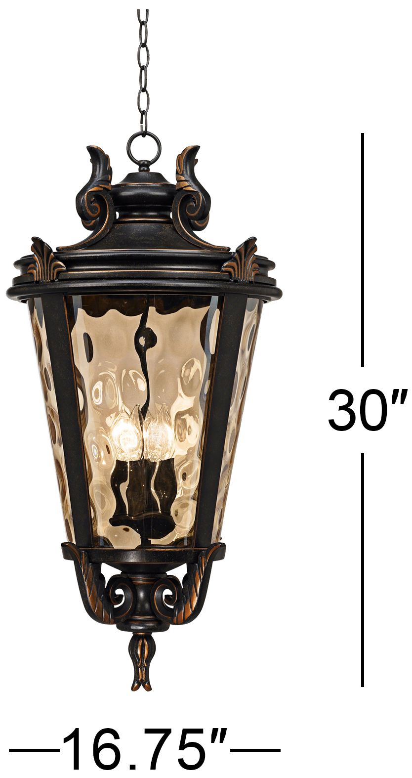 Franklin Iron Works Casa Marseille 30"H Bronze Outdoor Hanging Light