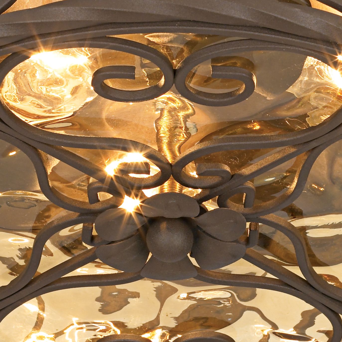 Image 3 Franklin Iron Works Casa Seville 12" Walnut In/Out Ceiling Light more views