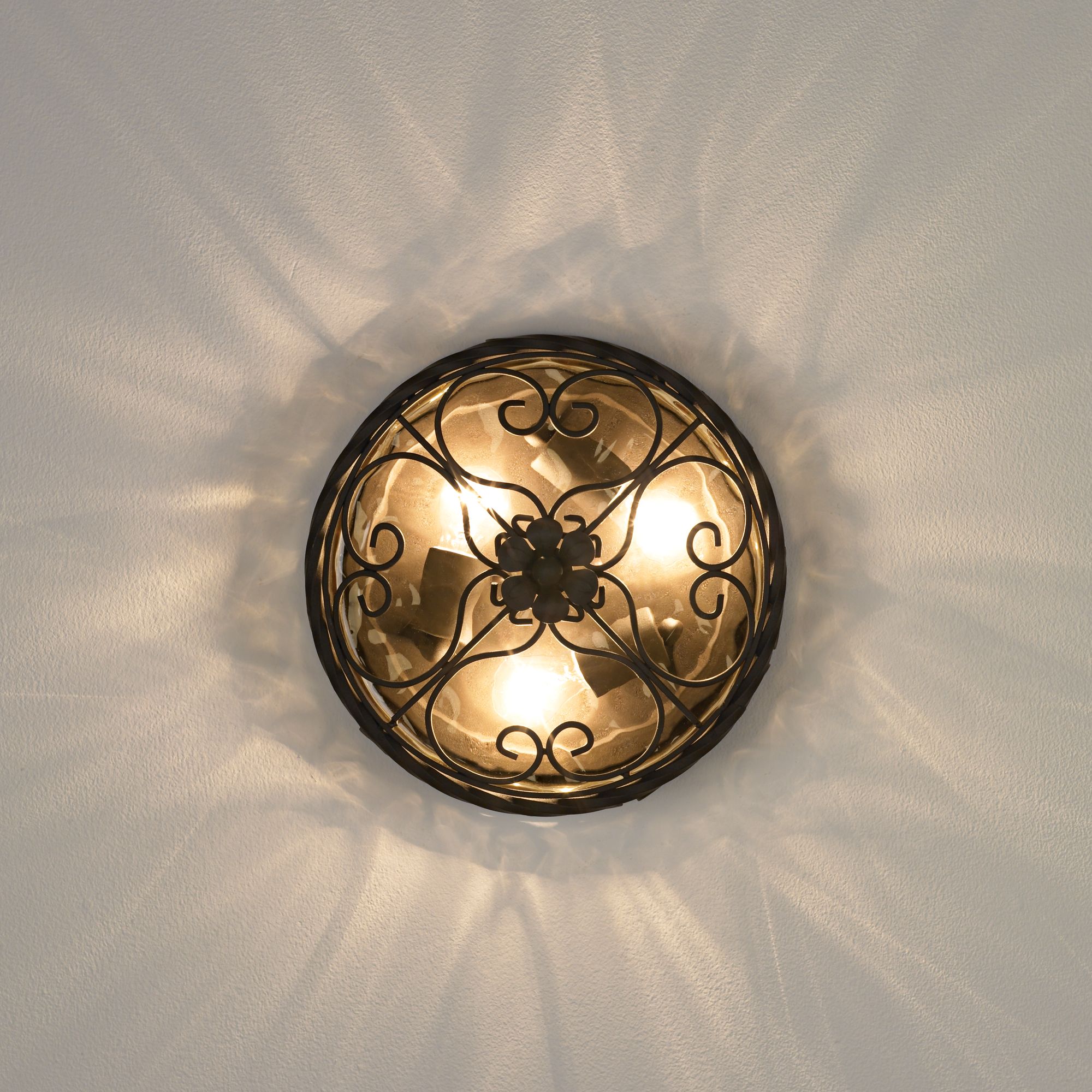 Image 6 Franklin Iron Works Casa Seville 12" Walnut In/Out Ceiling Light more views
