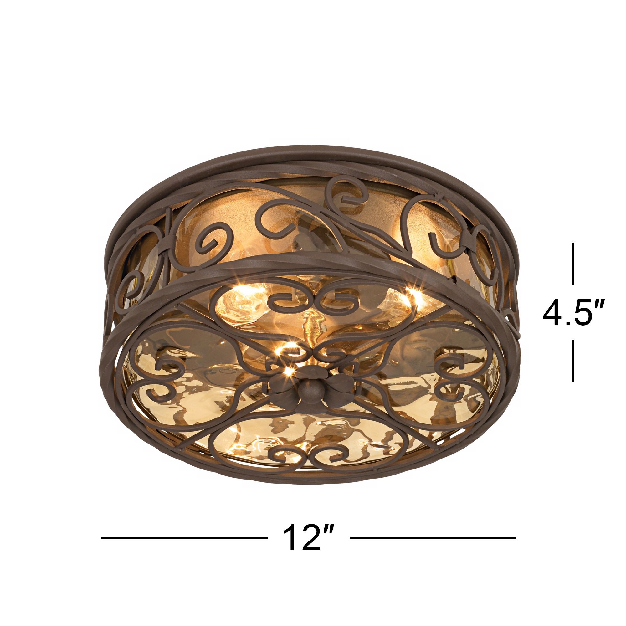 Image 7 Franklin Iron Works Casa Seville 12" Walnut In/Out Ceiling Light more views