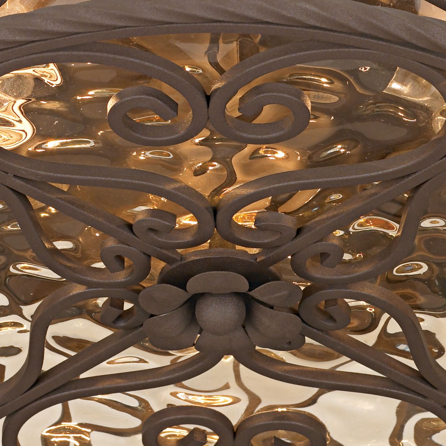 Image 4 Franklin Iron Works Casa Seville 15" Walnut Scroll Ceiling Light more views