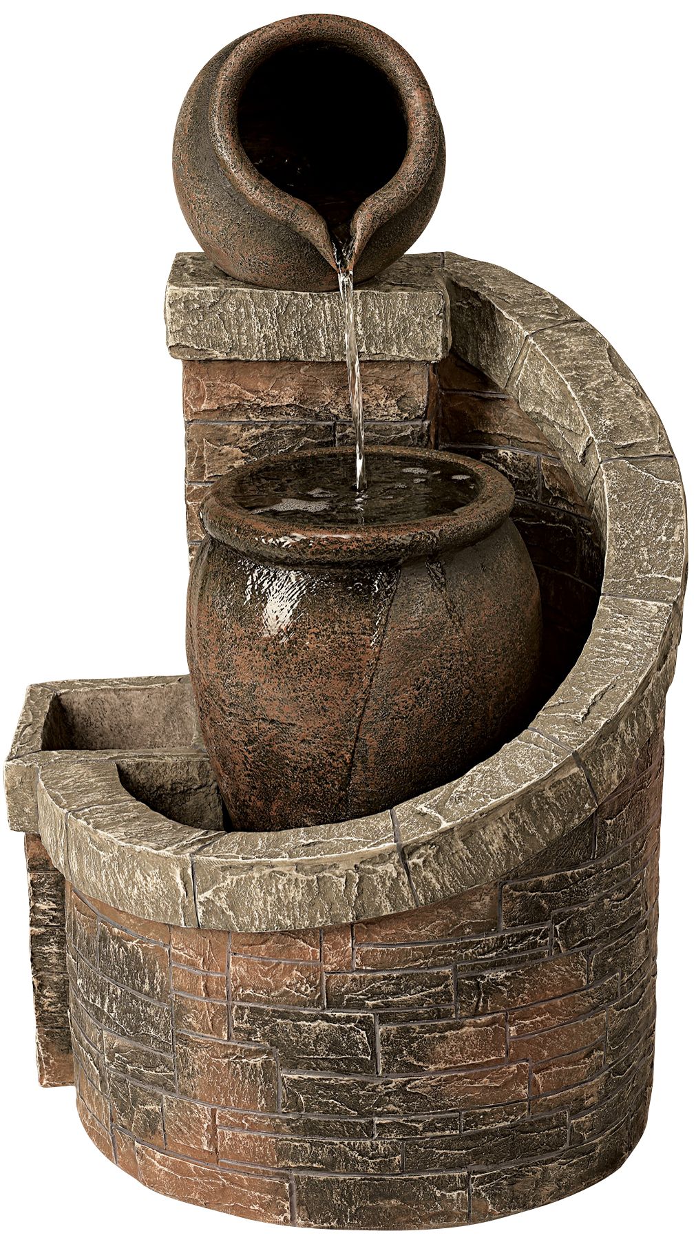 Image 5 Franklin Iron Works Cascading 35" Rustic Two Jug Fountain with LED Lt more views