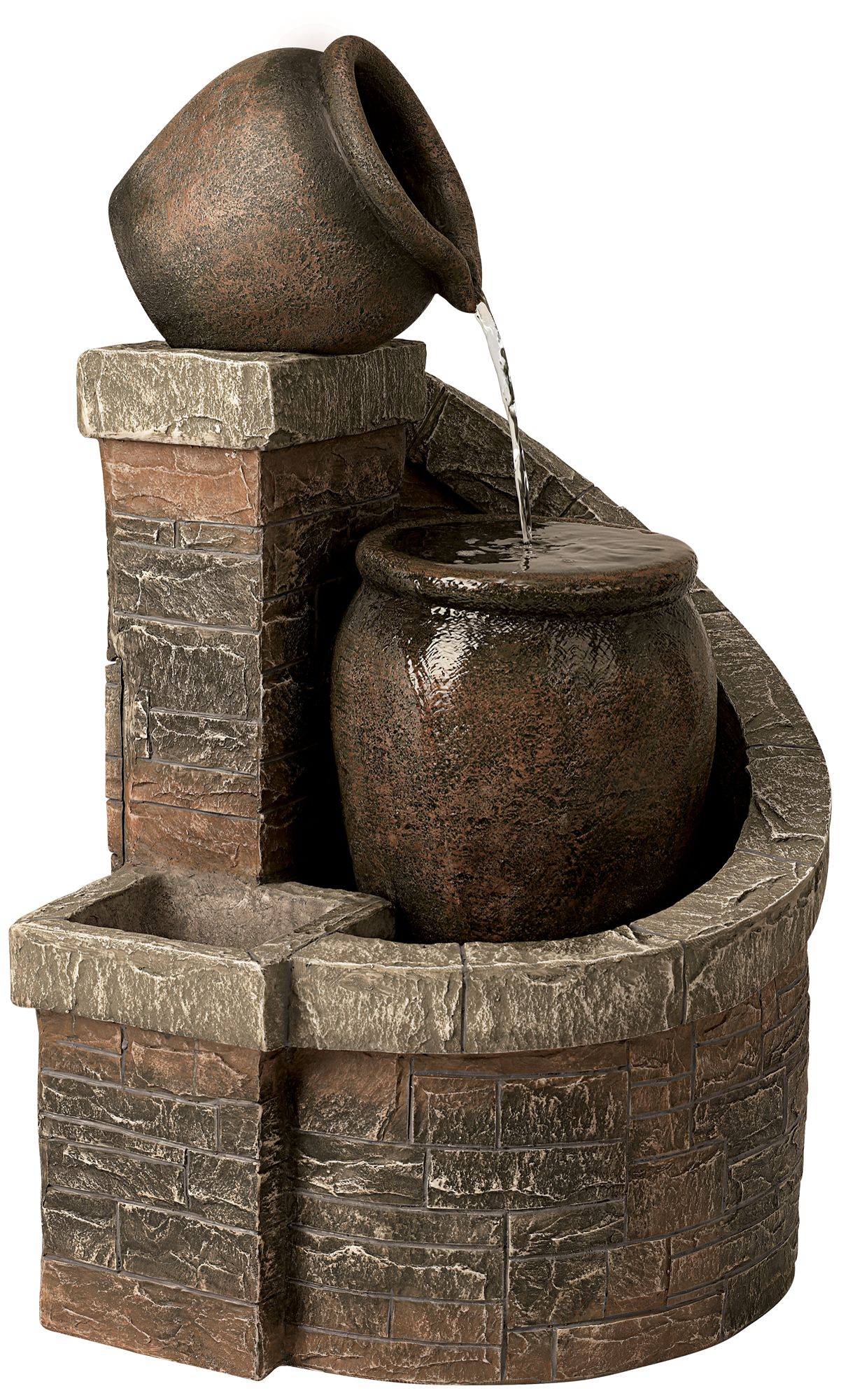 Image 6 Franklin Iron Works Cascading 35" Rustic Two Jug Fountain with LED Lt more views