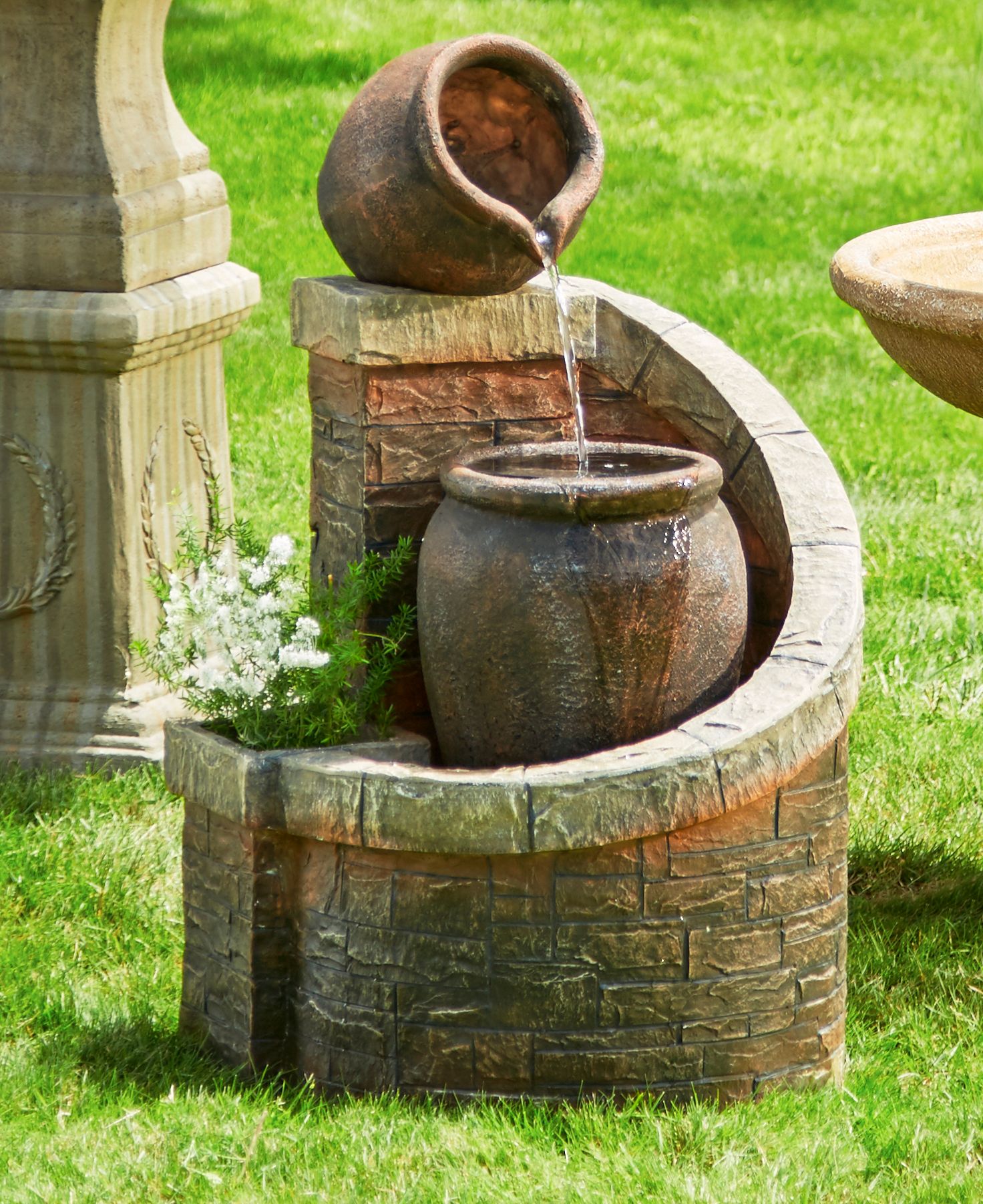 Verona Faux Brick Garden Fountain