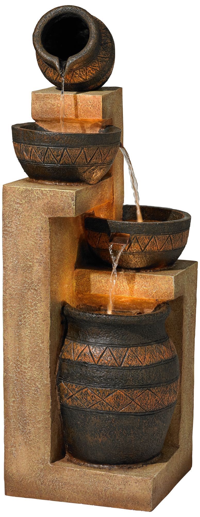 Image 5 Franklin Iron Works Cascading Bowl and Jug 46" LED Rustic Fountain more views
